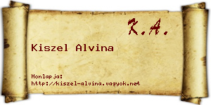 Kiszel Alvina névjegykártya